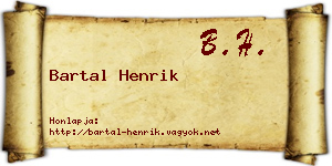 Bartal Henrik névjegykártya